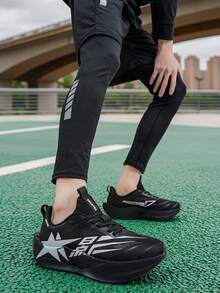 Giày chạy bộ lưới thoáng khí dành cho nam, giày thể thao chạy marathon nhẹ, giảm sốc, giày casual chống trượt ngoài trời cho phòng tập thể dục, yoga, du lịch, đi bộ, giày cầu lông, tennis đế mềm thoải mái. - màu đen - Xem 11