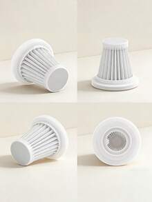 1pc/2pcs Vacuum Cleaner Filter Cartridge, Car Vacuum Cleaner Accessories, HEPA Filter Paper, Handheld Vacuum Cleaner Filter Net, Air Filter Cartridge. High-Efficiency Filtration Of Micro-Dust And Particles, Enhancing Cleaning Performance. Premium Filter Paper Material, Highly Breathable, Easy To Clean And Replace, Effectively Extending Machine Lifespan, Ideal Accessory For Maintaining Fresh And Clean In-Car Air. - White - View 3