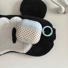 White Base Black Polka Dot Blue Cap Star + Circle Earphone Case Suitable Compatible With Apple Pro3/Pro2/4/3/2, Fashion Women Earphone Case, Minimalist Earphone Case, Apple Earphone Case, Apple Earphone Cover, Men Earphone Case - Blue - View 2