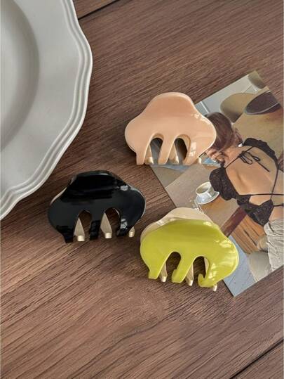 Elegant Half-Up Pick Mjuk Acetat Färgblockerande Hårklämma, Hårklämma Håraccessoar