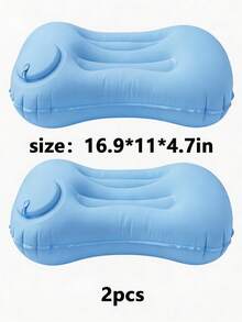 1 pieza Almohada de viaje inflable cuadrada - Soporte para el cuello para coche y avión, también adecuada como cojín lumbar, ideal para vuelos y viajes por carretera largos, accesorio de aviación cómodo, equipo de viaje elegante, material inflable, equipo de camping - Multicolor - Ver 10