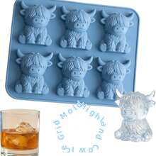 2 khay 6 ngăn hình bò cao nguyên, khuôn silicon làm sô cô la hình bò cao nguyên, khuôn bánh Phục Sinh, khuôn silicon làm bánh pudding hình bò cao nguyên tự làm cho bố mẹ và con cái. - Xem 9