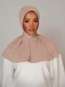 1顶时尚休闲优雅速戴头巾帽，经典简约时尚，采用柔软亲肤透气的针织面料，长帽檐两用头巾帽，适合日常生活、节日、聚会、祈祷等场合。 - 彩色 - 查看 2