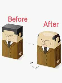 1个秃头大叔造型橡皮擦，创意新奇铅笔橡皮擦，柔软耐用，适用于办公室、学校和绘画 - 多色 - 查看 3