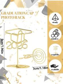 1/5 chiếc Giá đỡ ảnh mũ tốt nghiệp năm 2026, khung ảnh màu vàng 2 inch, dùng để trang trí bàn lễ tốt nghiệp, đồ dùng cho tiệc tốt nghiệp năm 2026 - Hộp đựng danh thiếp vàng 2026 - Xem 2