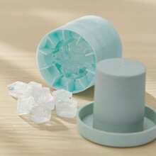 1Pc Compact Silicone Ice Maker Cup, Ice Cube Tray With Built-In Ice Crusher, Heat-Resistant & Cold-Resistant Silicone, Available In Multiple Colors, Ideal For Home, Dorm, Office, Perfect For Iced Coffee, Smoothies, Cocktails, Great For Summer, Holiday Celebrations, Outdoor Activities, One-Hand Operation For Convenience - 彩色 - 查看 3