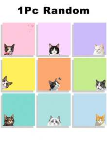 1/3/9张可爱猫咪造型便签纸、冰箱贴、留言板贴纸、学习便签本、学生文具、家居/办公用品 - 貓咪 - 查看 15