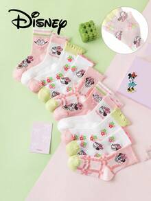 Disney 10/5 Pairs Kids Lace Mesh Socks, Princess Elsa Mid-Calf Socks, Cute Summer Breathable Cartoon Socks For Girls Boys Students - Multicolor - View 18