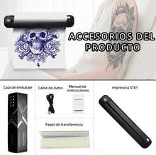 Impresora Térmica Tatuaje St81 Inalámbrica Bluetooth Pro aretes accesorios accesorios para el cabello juguetes de niña y2k spiderman sticker tatuajes temporales brackets falsos piercing estrellas tatuajes - Negro - Ver 4