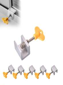 5pcs Aluminum Alloy Sliding Window Locks, Adjustable Safety Window Locks With Keys, Aluminum Alloy Window Stops For Horizontal Sliding Doors And Windows, No Drilling Window Locks, Baby Safety Adjustable Limiter - Multicolor - View 2