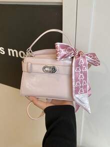 Minimalist Handbag, Small Shoulder Bag, Women's New Fashion Commuter Crossbody Mini Square Bag - Pink - View 7