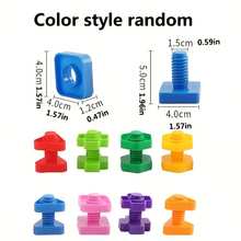 Colorful Nuts And Bolts Set | 5 Pairs/10 Pairs/20 Pairs, Fine Motor Training Puzzle Toy, Shape And Color Matching Toy, Building Game, Block Combination, Screw And Nut Combination Toy, Used To Cultivate Hands-On Ability. Random Color Style - Multicolor - View 6
