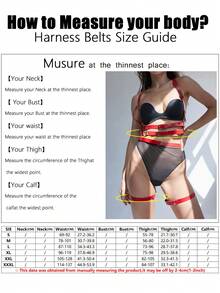 1 Set Women's Gothic Style Red 3-Layer Waist Binding, Leg Wrap All-In-One Outfit, Fashionable PU Leather Suspender Suit, Suitable For Music Festivals, Parties, Cosplay - Red - View 7