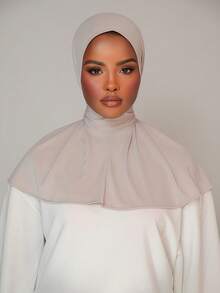 1顶时尚休闲优雅速戴头巾帽，经典简约时尚，采用柔软亲肤透气的针织面料，长帽檐两用头巾帽，适合日常生活、节日、聚会、祈祷等场合。 - 彩色 - 查看 4