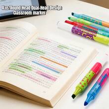 8pcs Double-Headed Dual-Color Fluorescent Pens, Student Drawing Dual-Color Highlighter Pens, Fluorescent Overlapping Color Marker Pens - 8 Colors - View 9