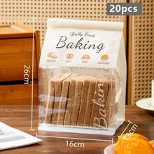 小号/中号/大号可重复使用牛皮纸烘焙面包袋，带透明窗口 - 可密封塑料面包袋，适用于自制酸面包、贝果、糕点 - 透明窗口包装，铁扣封口设计，内容物清晰可见，耐用材质，食品零售包装 - 彩色 - 查看 20