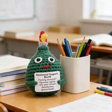 Crocheted Cute Green Grenade-Shaped Decorative Ornament For Children - Multicolor - View 5