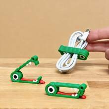Bộ sắp xếp dây cáp hình cá sấu độc đáo, kẹp quản lý dây cáp, thiết kế cá sấu dễ thương, chất liệu PLA, thiết thực và bền bỉ, vật dụng cần thiết nhỏ gọn khi đi du lịch, giải quyết hiệu quả vấn đề dây cáp bị rối và thắt nút. - màu xanh lá - Xem 9