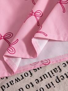 Bộ đồ mùa hè dễ thương cho bé gái: Áo tay phồng màu hồng cổ bèo nhún thắt nơ và quần ống loe cạp cao xẻ tà thắt nơ. - Hồng - Xem 10
