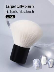 1支大号蓬松指甲除尘刷，软毛粉末清洁刷，适用于美甲沙龙和家庭DIY - 黑色 - 查看 4