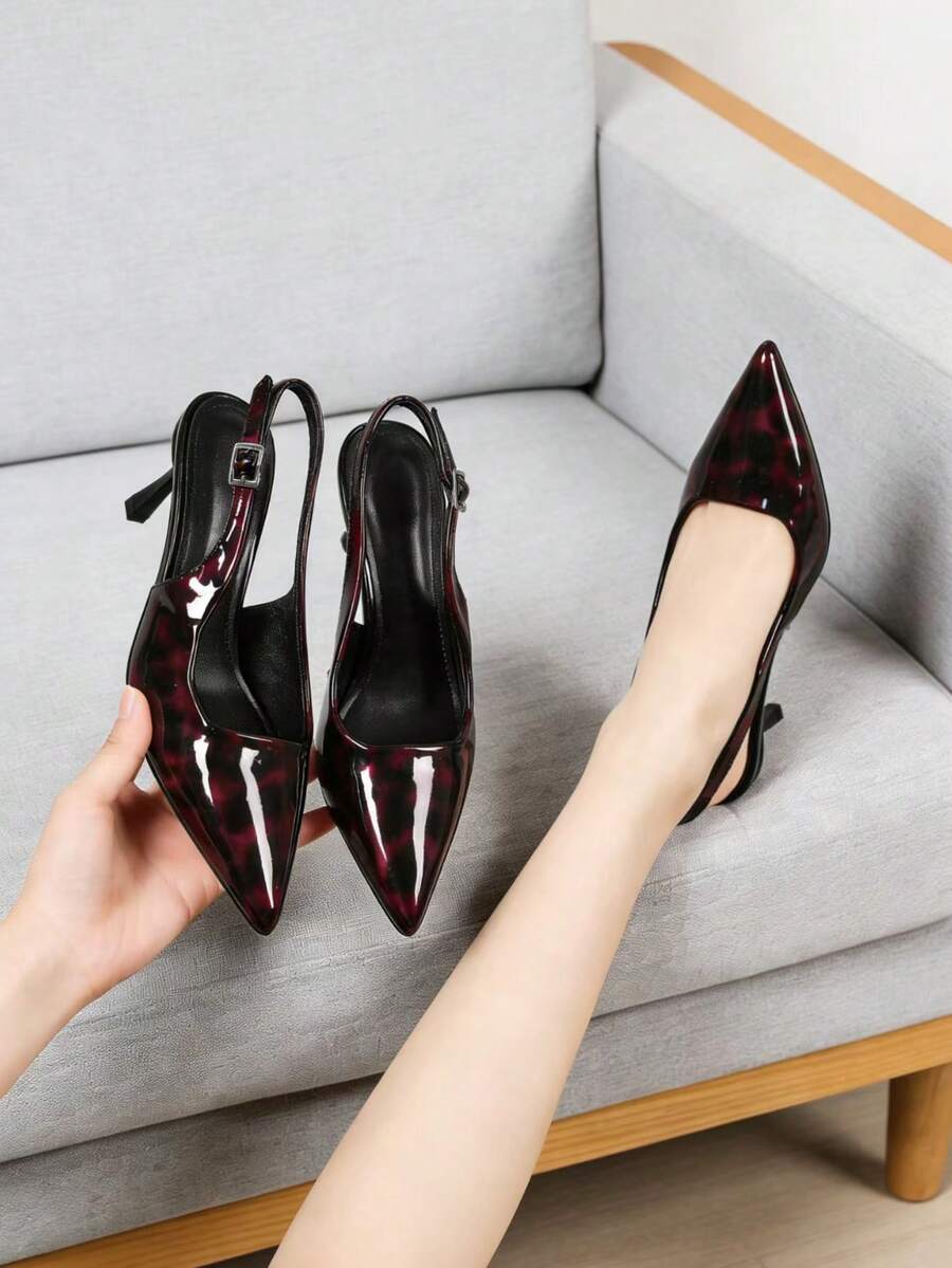 New Stylish Pointed Toe Mid Heel Pumps, Comfortable & Versatile Women Dress Shoes