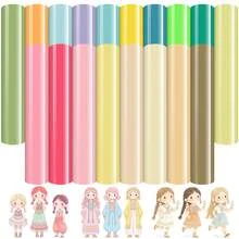 18张12英寸×10英寸波西米亚风彩色热转印乙烯基材料，浅中性色调，适用于T恤、服装、包袋，兼容所有切割机 - 波西米亞A - 查看 9