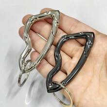 1pc Asymmetrical Shaped Keychain, Carabiner Clip Accessory For Clothing, Bags, Street Hip-Hop Style Gift Souvenir Car Accessories Bag Charm School Cute Goth Y2k - 彩色 - 查看 6