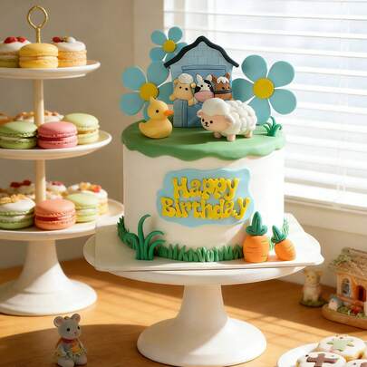 Bộ 9 phụ kiện trang trí bánh kem chủ đề động vật trang trại, phù hợp cho bánh sinh nhật, tiệc tiết lộ giới tính, tiệc mừng em bé, hoàn hảo cho sinh nhật lần thứ nhất, tiệc mừng em bé hoặc bất kỳ lễ kỷ niệm nào cần trang trí đáng yêu! Bộ sản phẩm đầy đủ cung cấp nhiều yếu tố trang trí để tùy chỉnh các sắp xếp hoa và thiết kế bánh nhiều tầng, phối hợp với phong cảnh trang trại.