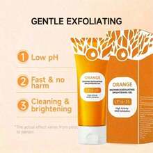 Orange Exfoliating Gel For Face And Body, New Deep Pore Orange Peeling Scrub, Cleaning Pores, Remove Blackheads Moisturize Cleansing, Facial Exfoliating Gel For All Types Skin YCJ9 - Orange 1PC - View 6