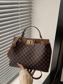 2026 Winter New Plaid Patchwork Handbag, Women's Small Square Shoulder Bag With High-Quality Feel - Coffee - View 1