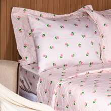 Single Bed Sheet Set 2 Pieces With Elastic Basic 180 Thread Count Printed - Pink Tulip - View 2