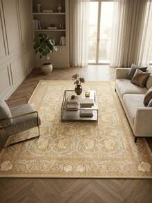 1pc Vintage Moroccan Floral & Stripe Pattern Soft Faux Wool Area Rug/Carpet/Mat, Suitable For Bathroom, Kitchen, Entryway, Hallway, Bedside, Living Room, Bedroom, Machine Washable 100% Polyester, Home Decor - Multicolor - View 2