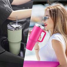 6 Pack Straws Compatible With IceFlow Flip Straw Tumbler With Handle 20oz, Glass Drinking Straws Set Smoothies Milkshake With 2 Cleaning Brushes - 20oz - Xem 3