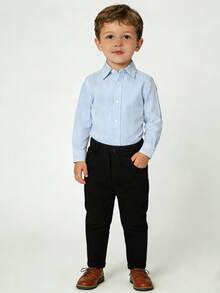 Quần dài ôm dáng, cạp chun co giãn, đa năng cho bé trai và bé gái, phù hợp mọi mùa. - màu đen - Xem 5