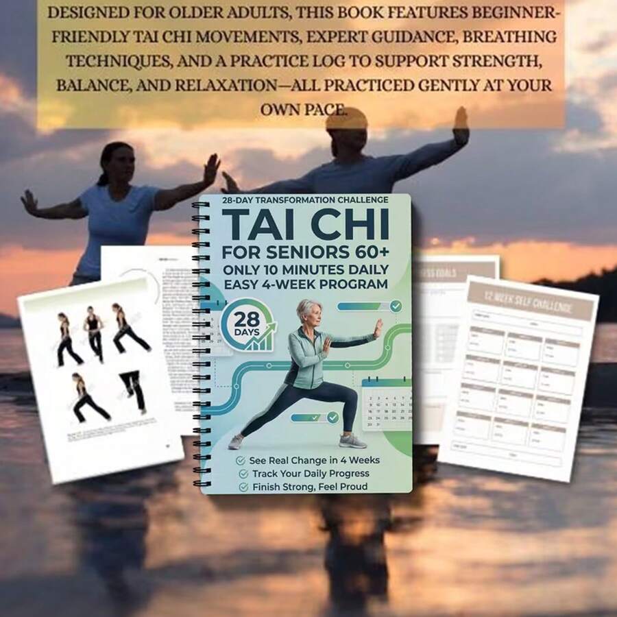 Tai Chi Walking Routine, Suitable For Elderly | Through Simple Daily Walking Practice, Improve Balance, Reduce Fall Risk, Strengthen Muscles And Exercise The Brain | Spiral Binding, Colorful Paper - A - View 1