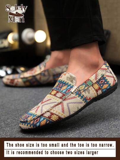 Men's Loafers, Moccasins, Casual Slip-On Boat Shoes, Slouchy Shoes, Soft Bottom Canvas Deck Shoes, Flat Shoes, Black Formal Shoes (Run Small And Narrow, Please Order One Size Up)