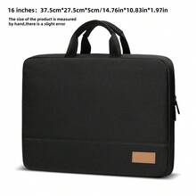 Bolso para portátil de gran capacidad, bolso multifuncional para tableta, estuche protector para tabletas de 14" y 16", bolso con forro acolchado, bolso para portátil de varias capas, bolso de almacenamiento portátil, bolso de archivo, maletín, bolso de almacenamiento de suministros de oficina - Mediano (aproximadamente 37,5*27,5*5 cm / 14,76*10,83*1,97 pulgadas) - Ver 16