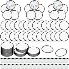 Foldable Flying Disc Fans Set with Bags 9.8 Inch Black Egde Fabric Beach Flying Disc for Wedding Gift Party Favors Outdoor Activity - Paquete de 50 blanco - Ver 9