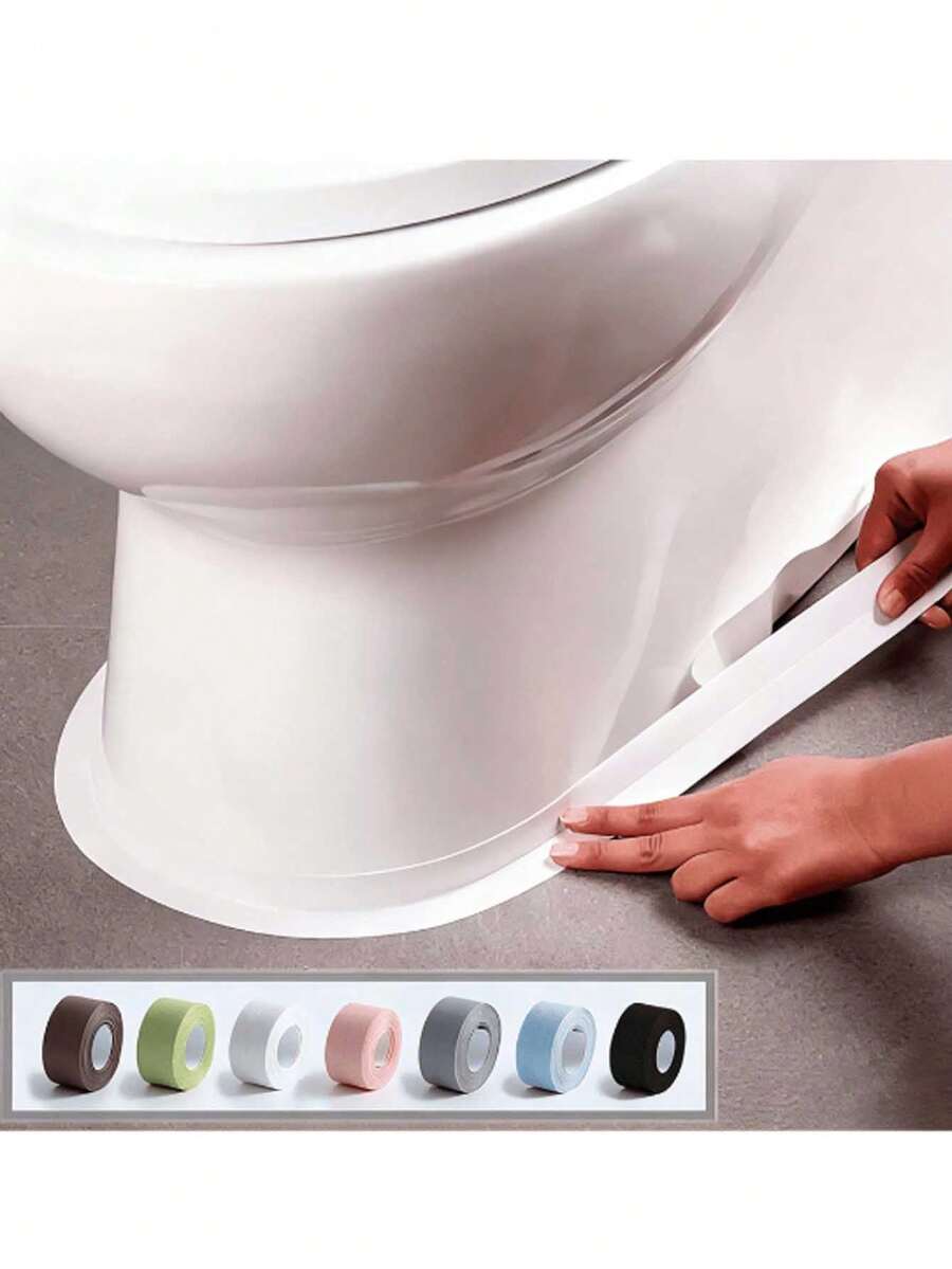 Kitchen Sink Mold-Proof Waterproof Tape, Bathroom Toilet Wall Corner Gap Seal Strip, Self-Adhesive Seam Decorative Tape, Decorative Tape PVC Waterproof Strip, Kitchen And Bathroom Mold-Proof Tape, Self-Adhesive Skirting DIY Wall Sticker, Waterproof, Moisture-Proof, Stain-Proof, Mold-Proof, Decorative - A - View 1