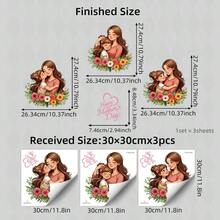 BRUP 1/3张 母亲节快乐 美人鱼妈妈和宝宝 窗贴 - 双面静电窗贴 - 彩色 - 查看 12