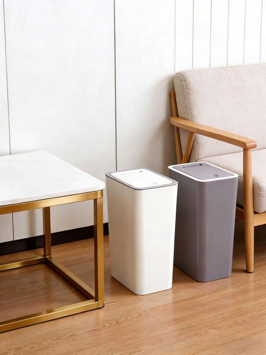 1 thùng rác nhựa hình chữ nhật, có 2 kích cỡ và nhiều màu sắc để lựa chọn, thiết kế kín khí, chống mùi, không cần nguồn điện, thích hợp sử dụng trong nhà bếp, văn phòng. - Nhiều màu - Xem 1