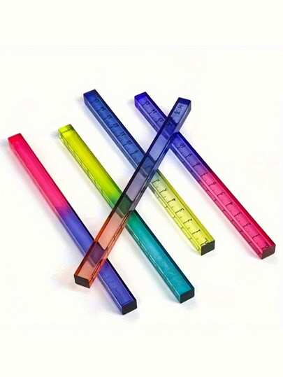 1pc Graduated Scale 15cm/5.91in - Transparent Multicolor Ruler Random Color (Pink, Yellow, Green, Blue, Purple) For Geometry, Drawing, Office & Study - Durable Smooth Surface, Precise Measuring Tool, Geometry Drawing Tool, Vivid Design