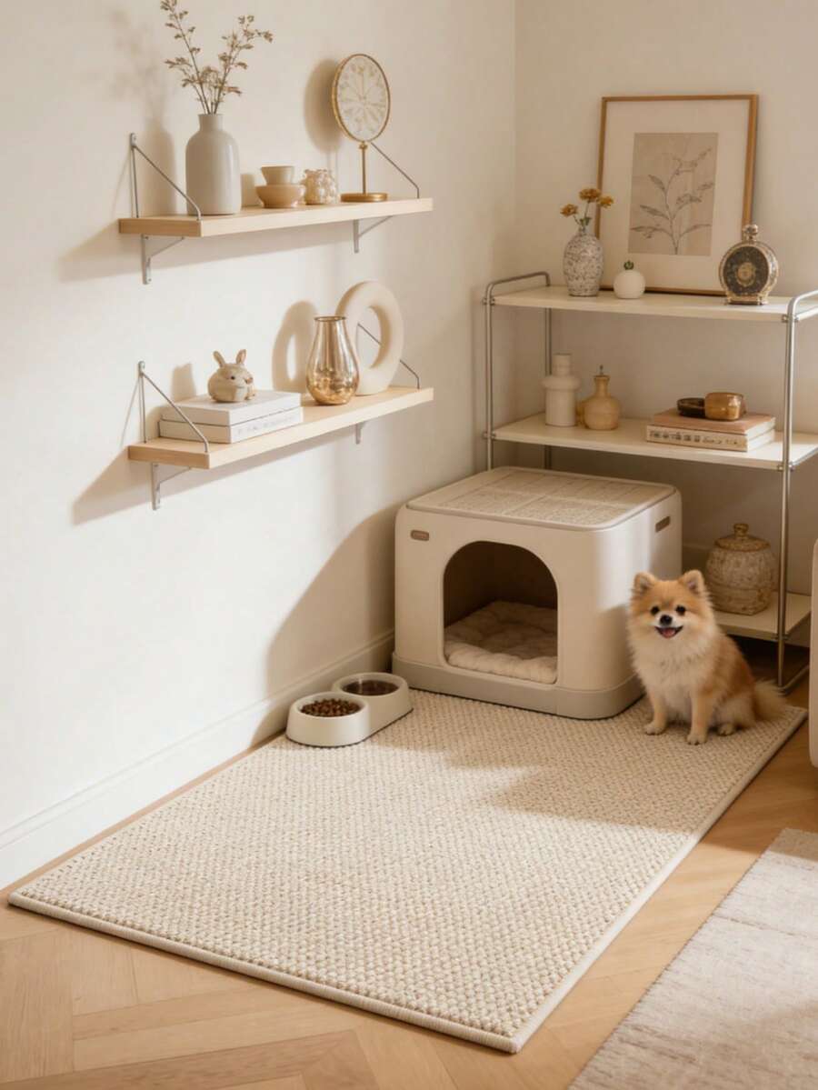 1片白色仿剑麻宠物垫，猫抓垫，猫床垫，猫抓板，猫砂垫，狗床垫，宠物喂食垫，适用于猫/狗床，爬行垫，睡眠垫，多功能宠物降温垫，宠物友好型游戏垫，宠物用品 - 白色 - 查看 1
