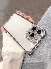 Sequins,Diamond Luxury Rhinestone Sequin Electroplated Silver Phone Case With Lens Film, Suitable For IPhone 17 Pro Max/17 Pro/17 Air/17/16 Pro Max/16/16 Pro/16 Plus/16e/15/15 Pro Max/15 Pro/15 Plus/11/12/13/14 Pro Max/11 Pro/11 Pro Max/12 Pro/12 Pro Max/13 Pro/13 Pro Max/14 Pro/14 Pro Max/14 Plus, Minimalist Creative Soft Case - Silver + Shiny Lens Film - View 6
