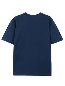 Y2K Retro Men's Two Piece Outfit, Classic VonDutch Style Logo Print Casual T Shirt And Shorts Set.Graphic T Shirt.Mens Clothes.Shorts.Men 2 Piece Set.Cotton Graphic Tees.Graphic Tees.Summer Clothes - 藏蓝色 - 查看 3