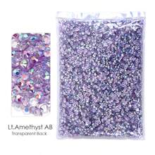 YONGNING 多色透明 AB 樹脂非熱熔水鑽 3-5mm 平底塑膠水晶 DIY 裝飾套組 - 4mm 2100pcs - 查看 20