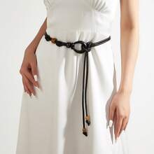 1pc Women's Black Bohemian Rope, Suitable For Beach Vacation - Black - View 7