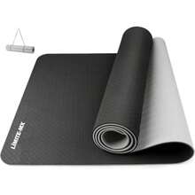 Tapete de Yoga Antideslizante con Material ecológico TPE Agarre de Alto RendimientoAcolchado Ultra denso para Apoyo y Estabilidad en Yoga Gimnasio y Cualquier condición física General - NegroGris - Ver 8