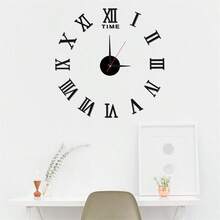 Acrylic Wall Clock, Vintage Roman Numeral & Pointer Design, Asymmetrical Shaped Panel, DIY Decor Easy Installation (No Tools Required), Suitable For Office And Other Spaces - 1PC - View 18