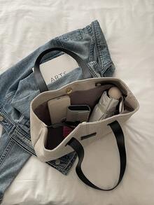 2026新款时尚休闲大容量单肩包，时尚别致单肩包 - 黑色 - 查看 4